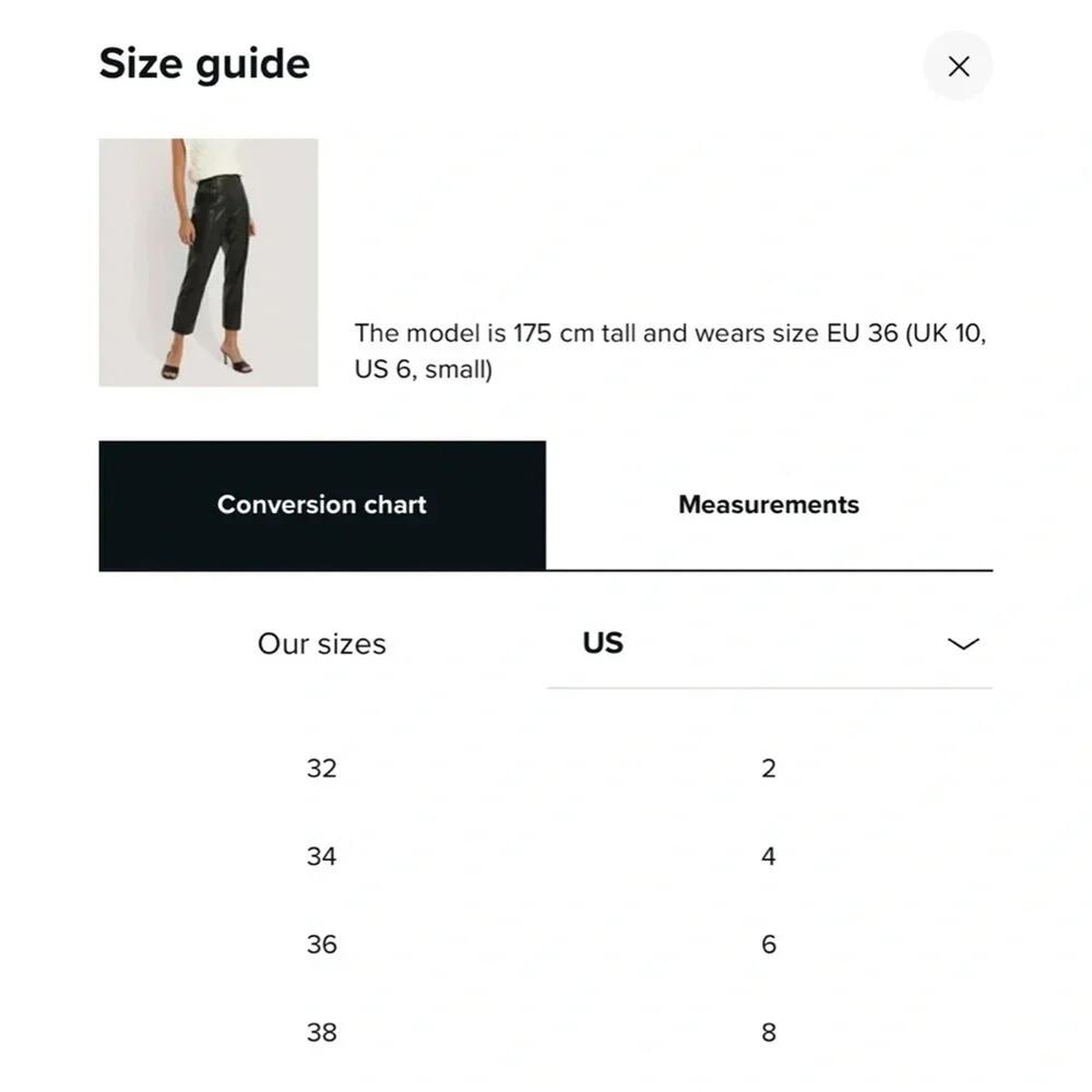NA-KD Vegan Faux Leather PU High Rise Cropped Pants in Black Size EU 36 | US 6 - Picture 12 of 13